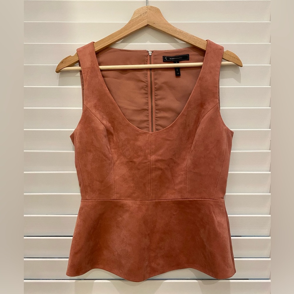 Pink Suede Top BCGBMaxAzria